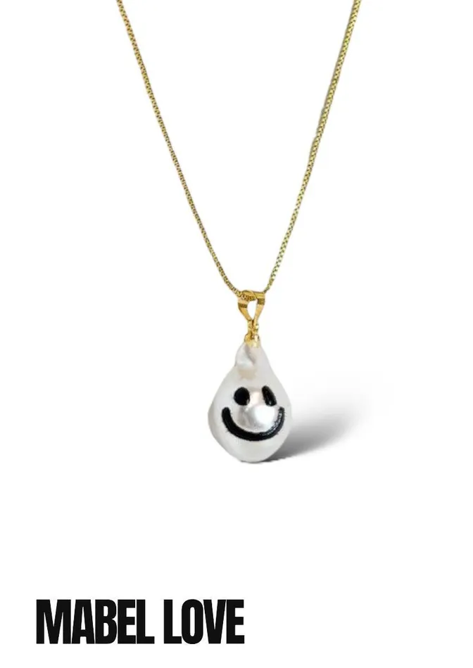 Necklaces Mabel Love Boutique Ghost Happy Face Charm Necklace