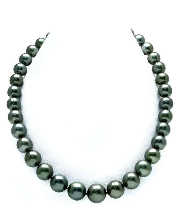 Necklaces SPT True Round Black Tahitian Pearl Necklace 100120mm AAA Quality Necklaces SPT True Round Black Tahitian Pearl Necklace 100120mm AAA Quality