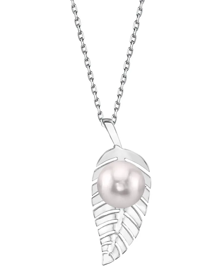 Necklaces SPT White Japanese Akoya Pearl Bahia Pendant 14K Gold