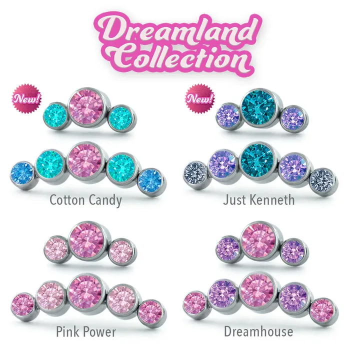 NeoMetal Dreamland Curved CZ Cluster Threadless End by NeoMetal Charm Necklaces
