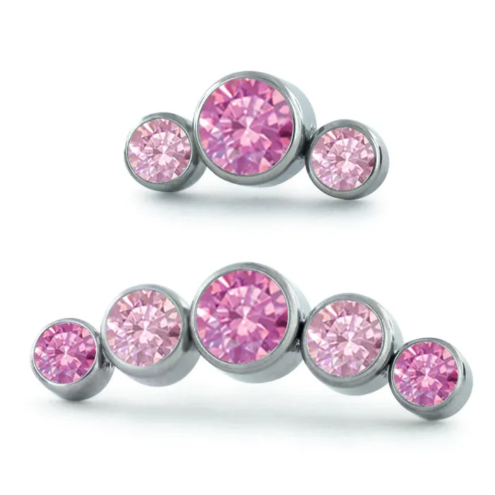 NeoMetal Dreamland Curved CZ Cluster Threadless End by NeoMetal Charm Necklaces