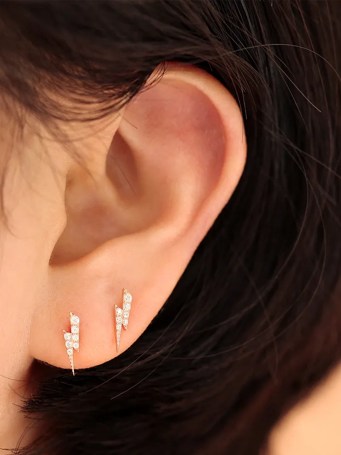 PreStyled Sets MinimalBijoux 14K Gold Internal Thunder Labret Piercing 18G16G