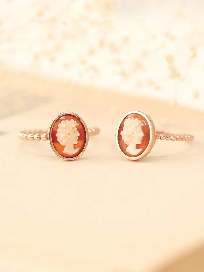 Rings 14K 18K Gold Cameo Ring MinimalBijoux