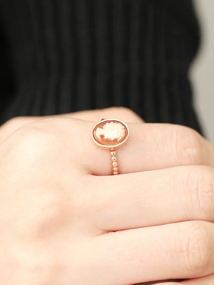 Rings 14K 18K Gold Cameo Ring MinimalBijoux