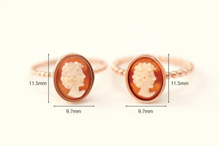 Rings 14K 18K Gold Cameo Ring MinimalBijoux