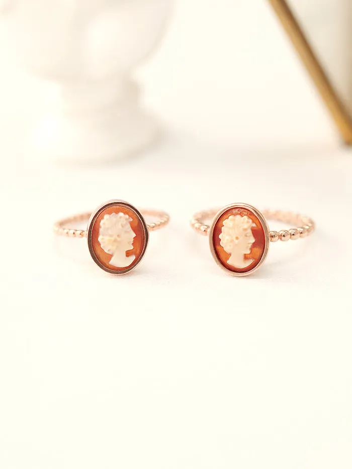 Rings 14K 18K Gold Cameo Ring MinimalBijoux
