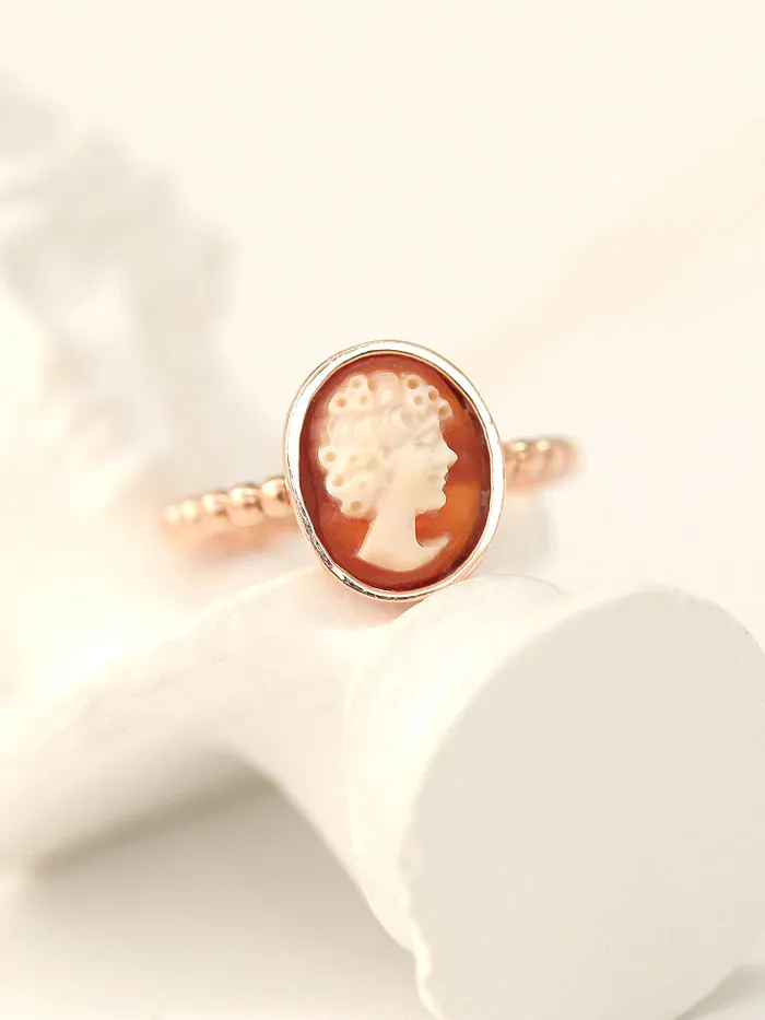 Rings 14K 18K Gold Cameo Ring MinimalBijoux
