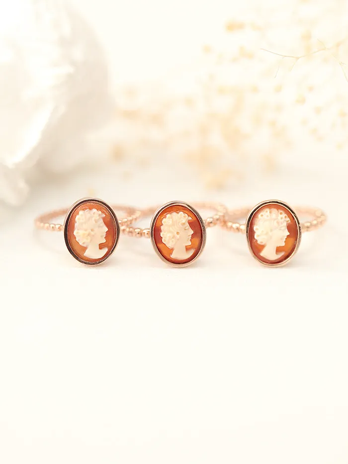 Rings 14K 18K Gold Cameo Ring MinimalBijoux
