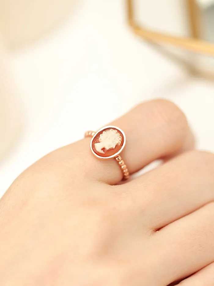 Rings 14K 18K Gold Cameo Ring MinimalBijoux