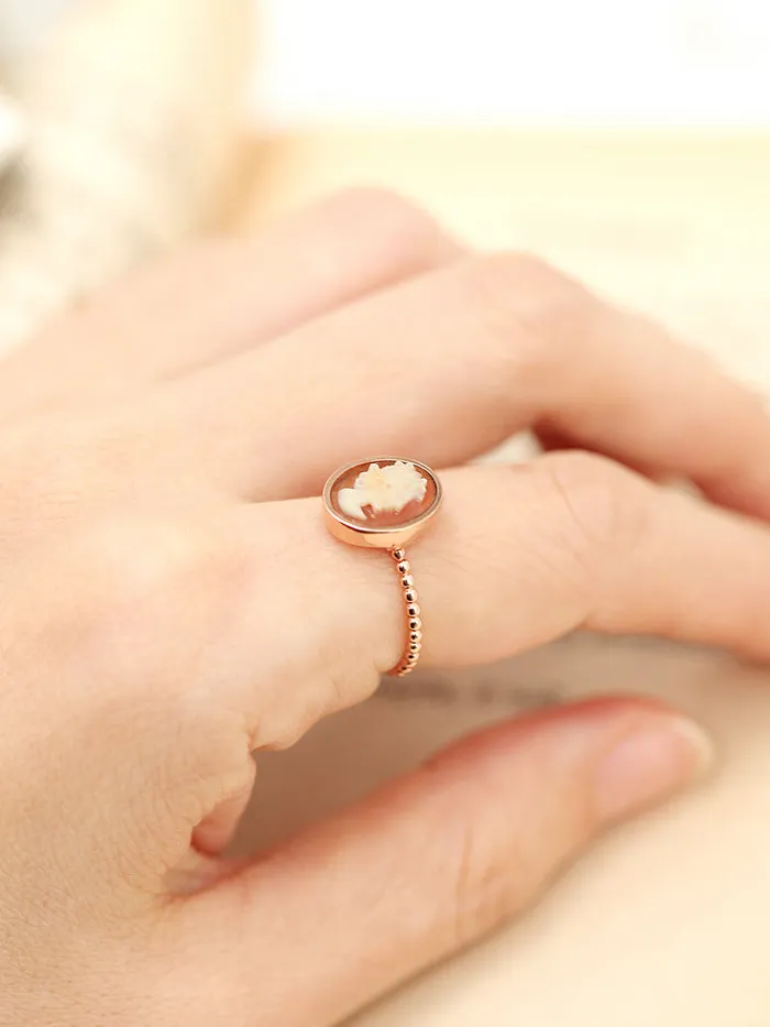 Rings 14K 18K Gold Cameo Ring MinimalBijoux