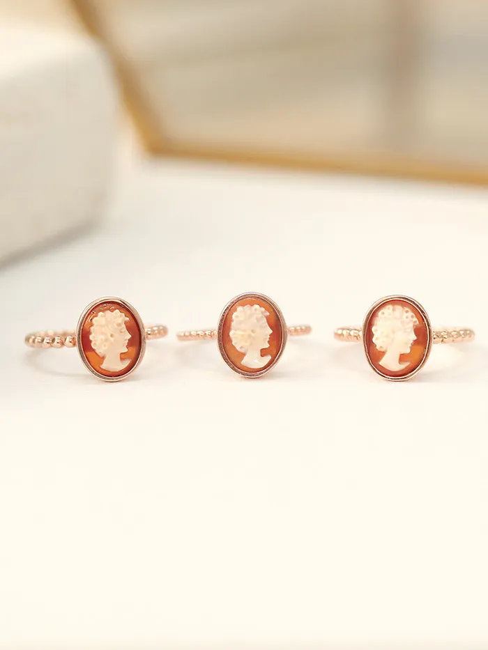 Rings 14K 18K Gold Cameo Ring MinimalBijoux
