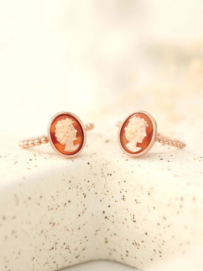 Rings 14K 18K Gold Cameo Ring MinimalBijoux