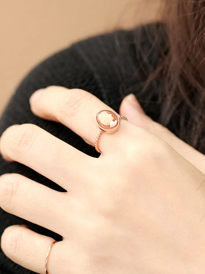 Rings 14K 18K Gold Cameo Ring MinimalBijoux