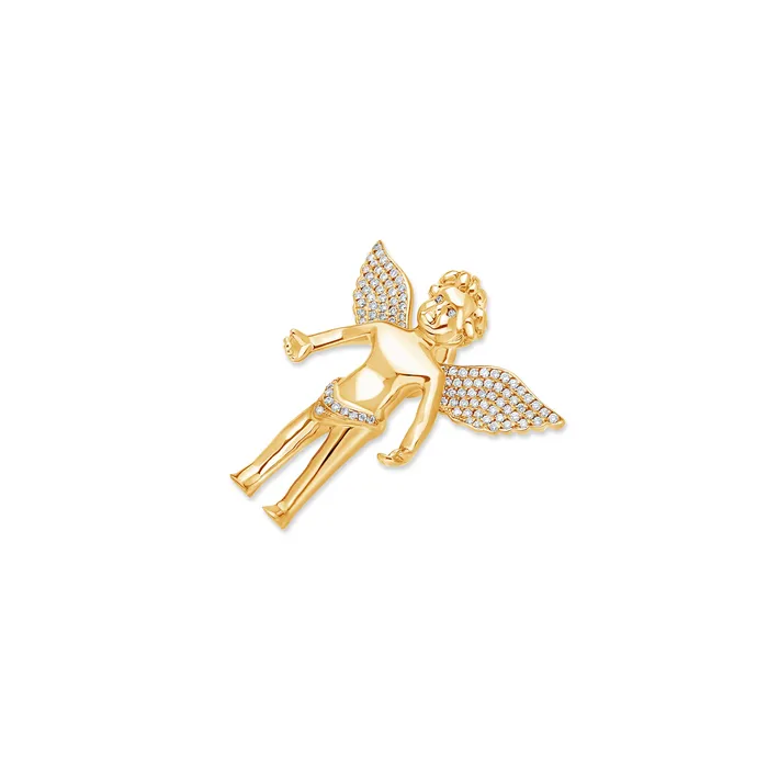 Rings IF Co Micro Cherub Angel Open Wings Partially Iced Rings IF Co Micro Cherub Angel Open Wings Partially Iced