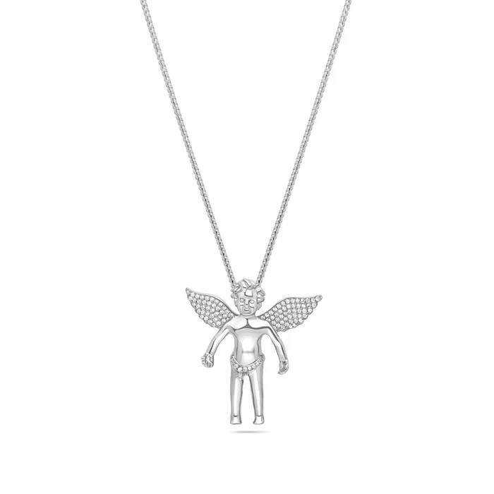 Rings IF Co Micro Cherub Angel Open Wings Partially Iced Rings IF Co Micro Cherub Angel Open Wings Partially Iced