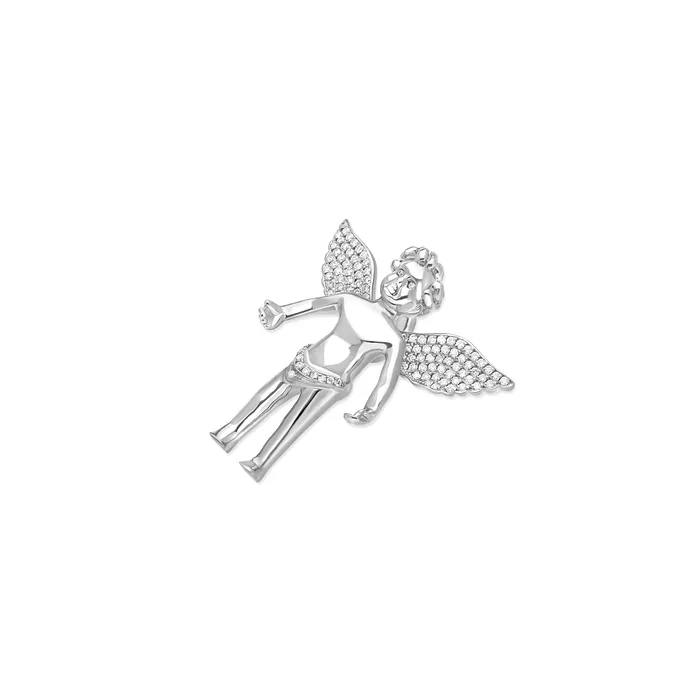 Rings IF Co Micro Cherub Angel Open Wings Partially Iced Rings IF Co Micro Cherub Angel Open Wings Partially Iced
