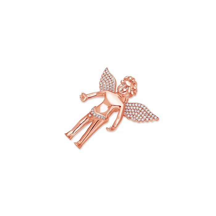 Rings IF Co Micro Cherub Angel Open Wings Partially Iced Rings IF Co Micro Cherub Angel Open Wings Partially Iced