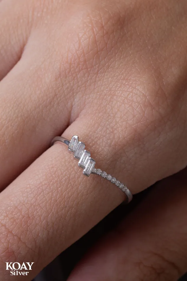 Rings KOAY Silver Store Zircon Ring 085