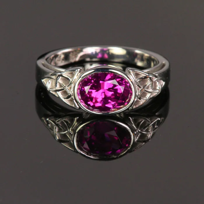 Rings Moriartys Gem Art 14K White Gold Grape Garnet Ring by Christopher Michael 239 Carats