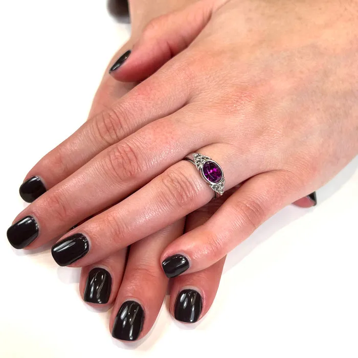 Rings Moriartys Gem Art 14K White Gold Grape Garnet Ring by Christopher Michael 239 Carats