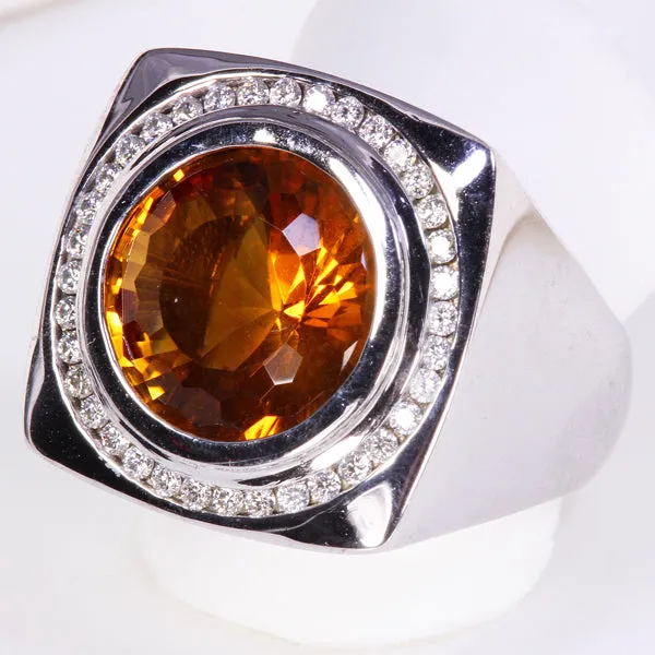 Rings Moriartys Gem Art Christopher Michael Designed Ring With Citrine and Diamond Rings Moriartys Gem Art Christopher Michael Designed Ring With Citrine and Diamond