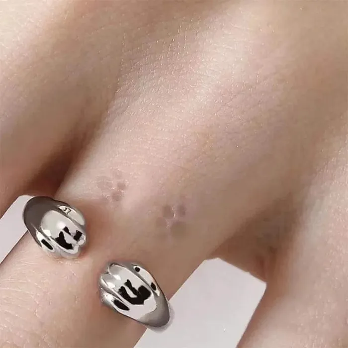 Rings Silver Cute Cat Paw Ring CatCurio Pet Store