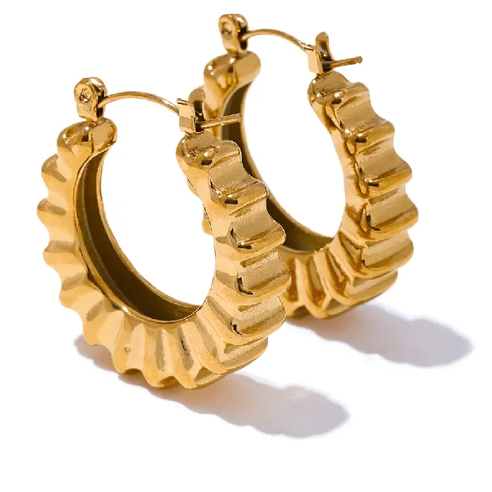 Ruffled Edge Hoop Earrings Mabel Love Co Earrings