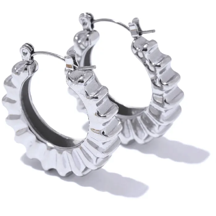 Ruffled Edge Hoop Earrings Mabel Love Co Earrings