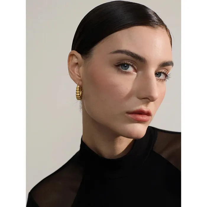 Ruffled Edge Hoop Earrings Mabel Love Co Earrings