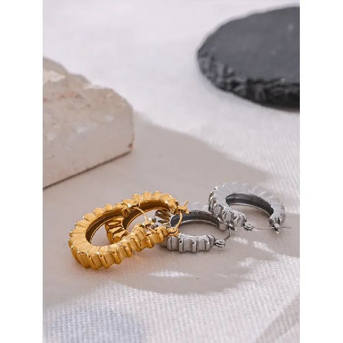 Ruffled Edge Hoop Earrings Mabel Love Co Earrings