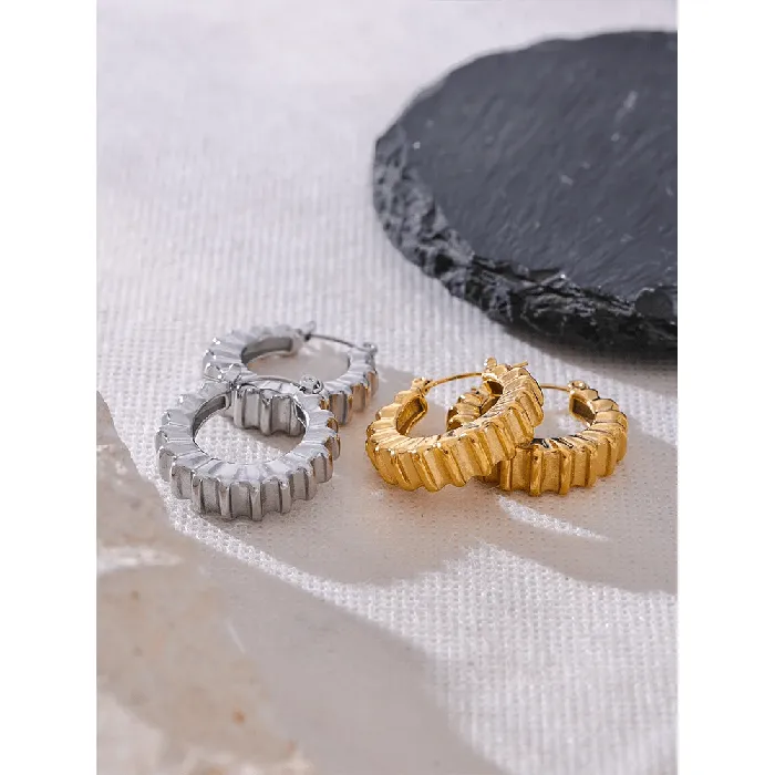 Ruffled Edge Hoop Earrings Mabel Love Co Earrings