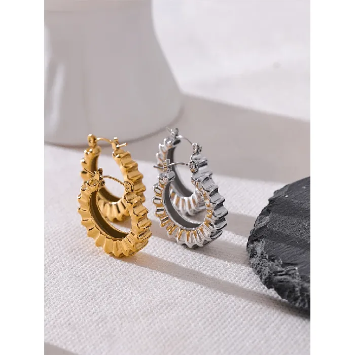 Ruffled Edge Hoop Earrings Mabel Love Co Earrings
