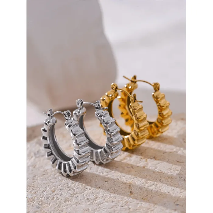 Ruffled Edge Hoop Earrings Mabel Love Co Earrings