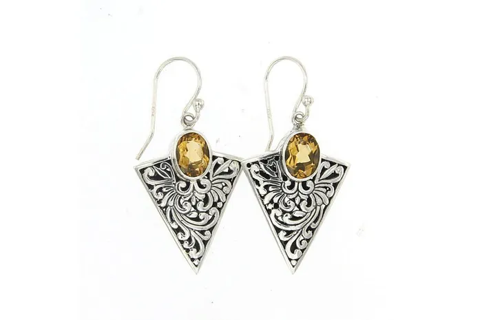 Samuel B Arrowhead Earrings Citrine Earrings