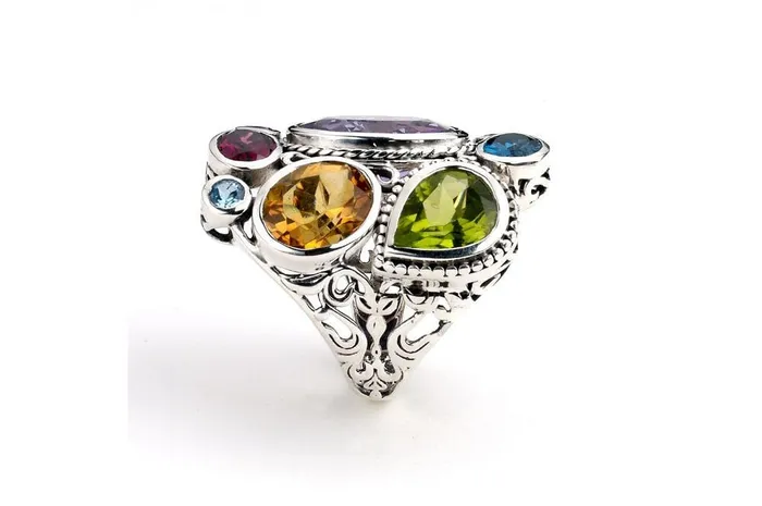 Samuel B Rings Madeira Ring Multi Gemstones