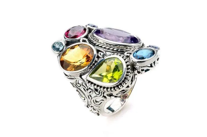 Samuel B Rings Madeira Ring Multi Gemstones