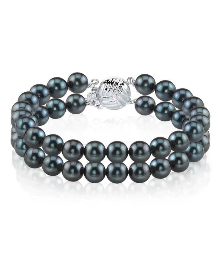 SPT Bracelets Japanese Akoya Black Double Pearl Bracelet Various Sizes