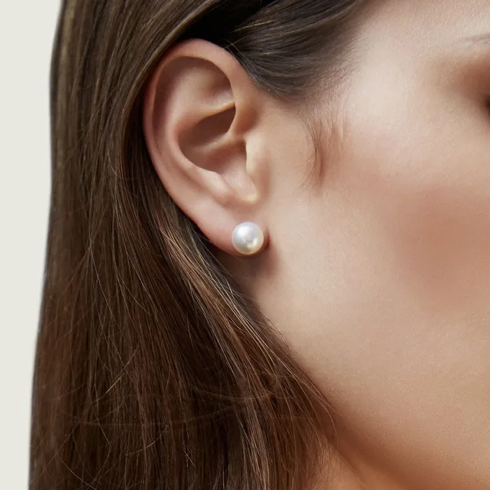 SPT Earrings 8590mm White Akoya Round Pearl Stud Earrings