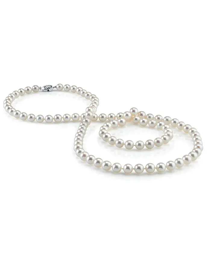 SPT Necklaces White Japanese Akoya Opera Length Pearl Necklace 6570mm