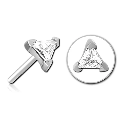 Trinagle CZ Stainless Threadless End Tulsa Body Jewelry Bracelets