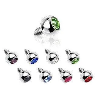 Tulsa Body Jewelry Bracelets 14g CZ Ball Stainless End