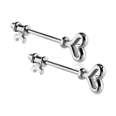 Tulsa Body Jewelry Bracelets Skeleton Key Stainless Nipple Barbells