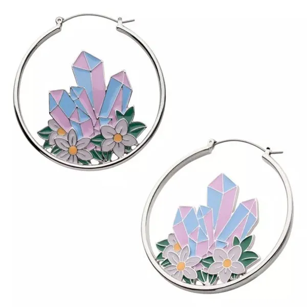 Tulsa Body Jewelry Crystal Cluster Tunnel Hoops Charm Necklaces