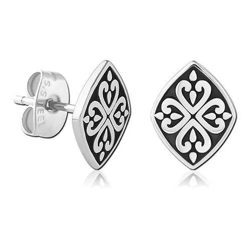 Tulsa Body Jewelry Earrings Diamond Shield Stainless Stud Earrings
