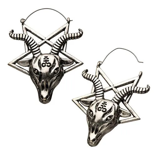 Tulsa Body Jewelry Earrings Pentagram Tunnel Hoop Earrings