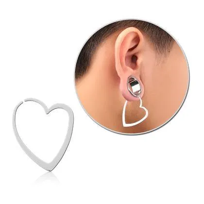 Tulsa Body Jewelry Necklaces Heart Stainless Tunnel Rings