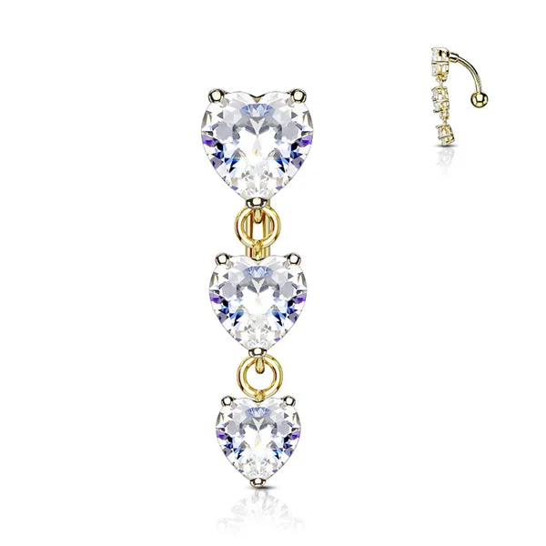 Tulsa Body Jewelry Necklaces Reverse Heart CZ Belly Dangle Tulsa Body Jewelry Necklaces Reverse Heart CZ Belly Dangle