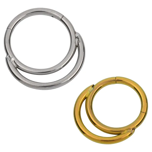 Tulsa Body Jewelry Rings Double Face Titanium Hinged Ring Tulsa Body Jewelry Rings Double Face Titanium Hinged Ring