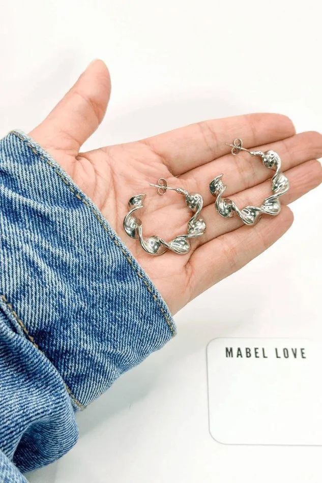 Twist Silver Hoops Mabel Love Boutique Rings