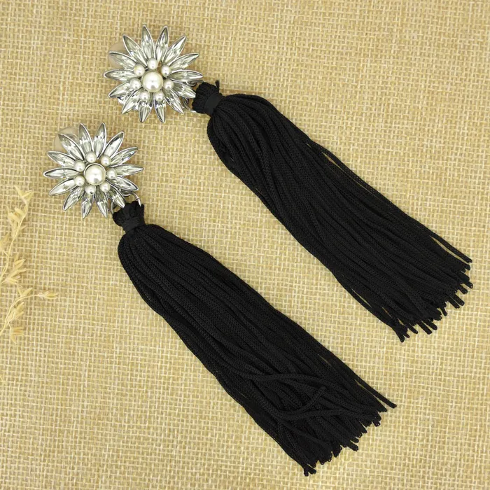 Upakarna Earrings Midnight Sunflower Thread Earrings